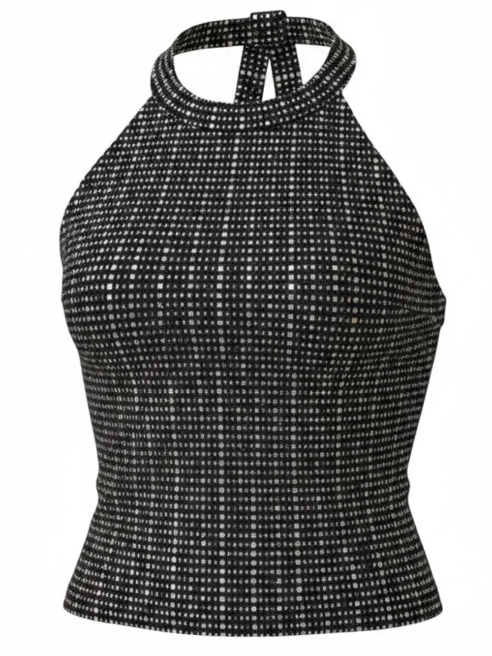 Blashe NWOT Sequined Black Lined Halter Top Bodycon Sexy Club Med